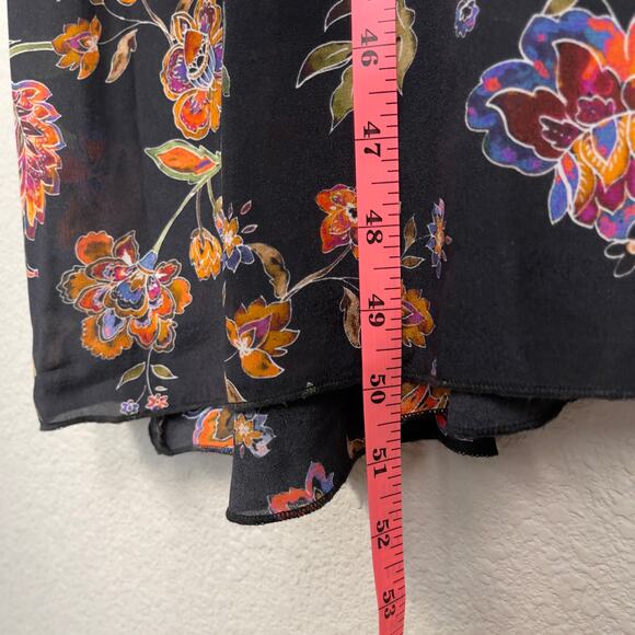 Johnny Was Jade Luca Maxi Dress Black Floral Size Large Silk Boho Whimsigoth NWT - Picture 9 of 10